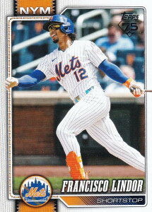 MLB �x�[�X�{�[���J�[�h 123 Francisco Lindor �j���[���[�N�E���b�c (BASE/BASE SET) 2026 Topps Series 1