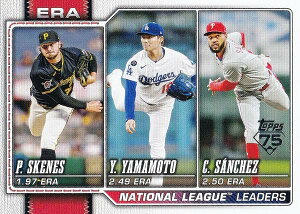 MLB �x�[�X�{�[���J�[�h 203 Yoshinobu Yamamoto��Paul Skenes��Cristopher Sanchez (BASE/BASE SET/League Leaders) 2026 Topps Series 1