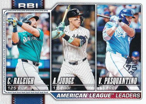 MLB �x�[�X�{�[���J�[�h 211 Vinnie Pasquantino��Cal Raleigh��Aaron Judge (BASE/BASE SET/League Leaders) 2026 Topps Series 1