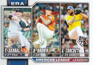 MLB �x�[�X�{�[���J�[�h 327 Tarik Skubal��Garrett Crochet��Hunter Brown (BASE/BASE SET/League Leaders) 2026 Topps Series 1