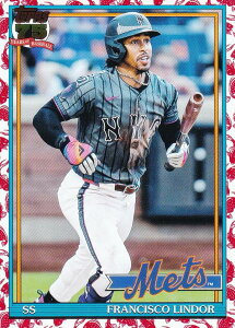 MLB �x�[�X�{�[���J�[�h T91-19 Francisco Lindor �j���[���[�N�E���b�c (INSERT/1991 TOPPS BASEBALL Koi Fish) 2026 Topps Series 1