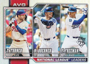 �y���C���{�[�t�H�C���zMLB �x�[�X�{�[���J�[�h 151 Nico Hoerner��Freddie Freeman��Trea Turner (BASE/BASE SET/League Leaders) 2026 Topps Series 1