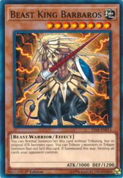 遊戯王 YS18-EN013 神獣王バルバロス Beast King Barbaros(英語版 1st Edition ノーマル) STARTER DECK: Codebreaker