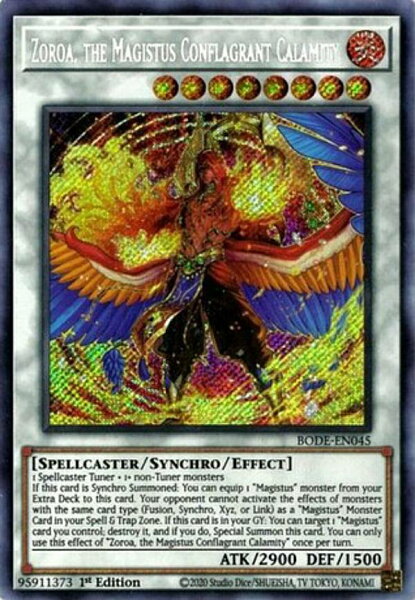 遊戯王 BODE-EN045 絶火の魔神ゾロア Zoroa, the Magistus Conflagrant Calamity (英語版 1st Edition シークレットレア) Burst of Destiny