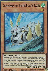 遊戯王 DAMA-EN015 機巧菟−稻羽之淤岐素 Gizmek Inaba, the Hopping Hare of Hakuto (英語版 1st Edition スーパーレア) Dawn of Majesty
