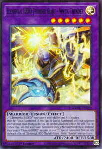�V�Y�� MZMU-EN029 E�EHERO �T���_�[�E�W���C�A���g�|�{���e�B�b�N�E�T���_�[ Elemental HERO Thunder Giant - Voltic Thunder (�p��� 1st Edition �X�[�p�[���A) Maze of Muertos