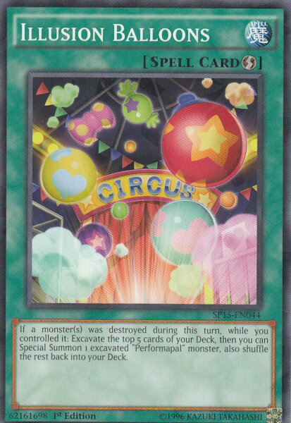 遊戯王 SP15-EN044 イリュージョン・バルーン Illusion Balloons(英語版 1st Edition シャッターホイル)