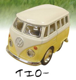 【イエロー】 Volkswagen Type2 ダイキャストプルバックミニカー