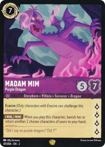 �f�B�Y�j�[ �����J�i 47/204�EEN�E2 Madam Mim - Purple Dragon (L ���W�F���h) Disney LORCANA Rise Of The Floodborn