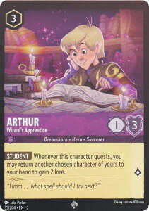 �yFOIL�z�f�B�Y�j�[ �����J�i 35/204�EEN�E2 Arthur - Wizard's Apprentice (SR �X�[�p�[���A) Disney LORCANA Rise Of The Floodborn