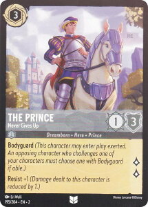 �yFOIL�z�f�B�Y�j�[ �����J�i 195/204�EEN�E2 The Prince - Never Gives Up (U �A���R����) Disney LORCANA Rise Of The Floodborn