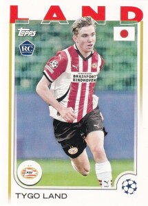 UEFA �T�b�J�[�J�[�h 120 Tygo Land PSV Eindhoven (�x�[�X�J�[�h/ROOKIE) 2025 Topps Japan Edition