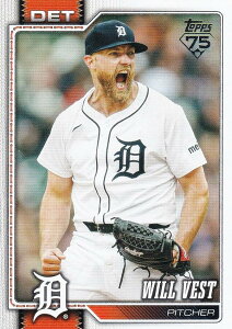 MLB �x�[�X�{�[���J�[�h 121 Will Vest �f�g���C�g�E�^�C�K�[�X (BASE/BASE SET) 2026 Topps Series 1