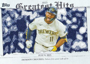 MLB �x�[�X�{�[���J�[�h GH-20 Jackson Chourio �~���E�H�[�L�[�E�u�����[�Y (INSERT/2025 GREATEST HITS) 2026 Topps Series 1