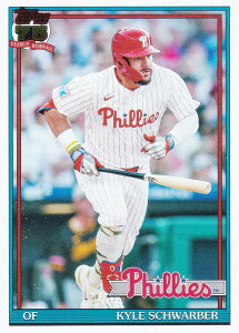 MLB �x�[�X�{�[���J�[�h T91-5 Kyle Schwarber �t�B���f���t�B�A�E�t�B���[�Y (INSERT/1991 TOPPS BASEBALL) 2026 Topps Series 1