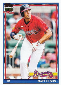 MLB �x�[�X�{�[���J�[�h T91-53 Matt Olson �A�g�����^�E�u���[�u�X (INSERT/1991 TOPPS BASEBALL) 2026 Topps Series 1