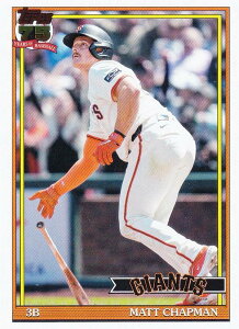 MLB �x�[�X�{�[���J�[�h T91-80 Matt Chapman �T���t�����V�X�R�E�W���C�A���c (INSERT/1991 TOPPS BASEBALL) 2026 Topps Series 1