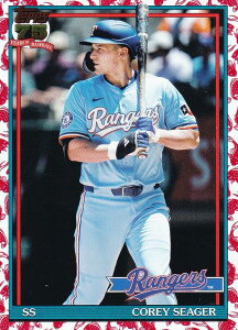 MLB �x�[�X�{�[���J�[�h T91-65 Corey Seager �e�L�T�X�E�����W���[�Y (INSERT/1991 TOPPS BASEBALL Koi Fish) 2026 Topps Series 1