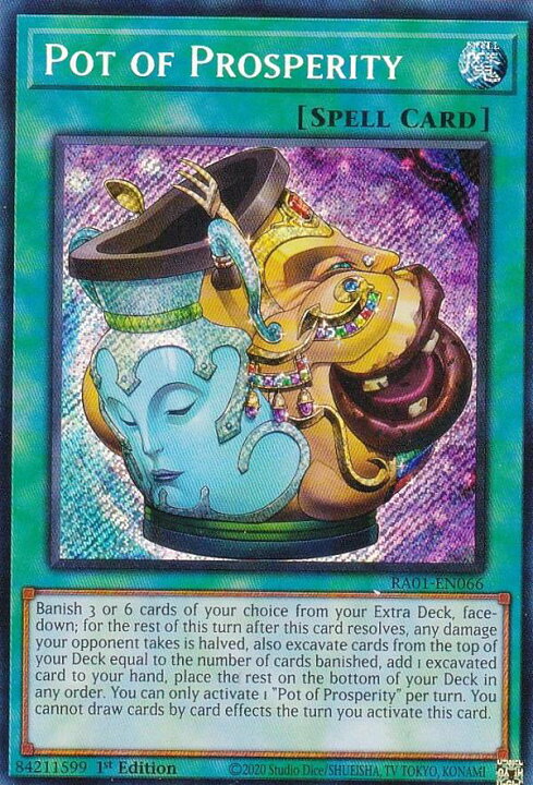 楽天市場】遊戯王 RA01-EN066 金満で謙虚な壺 Pot of Prosperity (英語 
