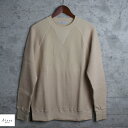 Siora yatsu-sue (シオラ ヤツス) thermal like wool Raglan L/S tee (cream) ウールライク コットン サーマル 無地 クルーネック ロングスリーブ tシャツ/ メンズ 長袖 上品 / 日本製 / 和歌山産