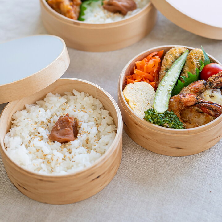 楽天市場】電子レンジ対応 わっぱ弁当箱 2段 ブルーグレー・オールド 