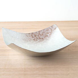 錫紙 すずがみ 鎚起24cm×24cm|富山県 シマタニ昇龍工房(syouryu)| 小物入れ お皿 角皿 金属 錫製品 錫のお皿 銘々皿 スズ 錫器 和菓子 曲がる コースター シルバー 変形 和 贈り物 内祝い 国産 日本製 職人