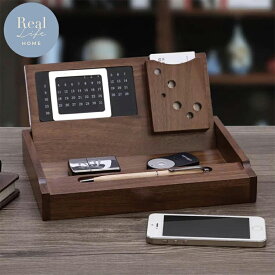 木製マルチ卓上収納ボックス(胡桃) 卓上小物入れ 木製 ボックス　木 木製　収納ボックス 収納BOX 収納ケース ウッドボックス 小物入れ 小物収納 小物収納ケース 道具箱 整理 収納 ディスプレイ 雑貨 マルチボックス　カレンダー機能　カレンダー付き