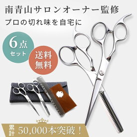 【送料無料】すきバサミ 南青山サロン監修 散髪用ハサミ セルフカット 家庭用 初心者 ヘアカットハサミ スキ率15% ステンレス製 はさみ2本セット ケース付き セニングシザー 子供用 ベビー 髪切りハサミ 鋏