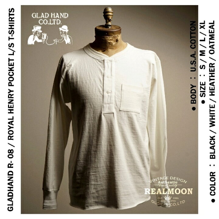 長袖 glad hand ヘンリーネック GLADHAND グラッドハンド ロイヤルヘンリーネックTシャツ R-03 - ザ・ウォーリアーズ