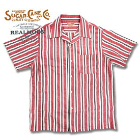 SUGAR CANE オープンシャツ No.SC39119 "ハート・ストライプ・オープンシャツ" シュガーケーン ストライプシャツ 半袖シャツ メンズファッション アメカジ