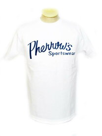 PHERROW'S フェローズ No.PT1 ホワイト半袖Tee "Pherrow's Sports"