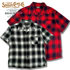 SUGAR CANE オープンシャツ No.SC39297 "レーヨンオンブレーチェック・S/Sシャツ" シュガーケーン チェックシャツ 半袖シャツ メンズファッション アメカジ