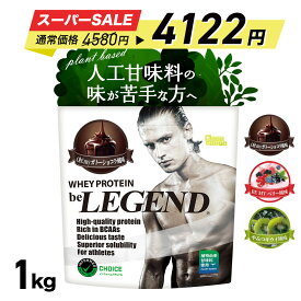総合1位【セール特価 更にLINE登録で最大1000円OFF】プロテイン 人工甘味料不使用 ビーレジェンド WPC ホエイプロテイン ガトーショコラ ベリー キウイ 1kg 植物由来甘味料 ステビア WPC ビタミン 国内製造