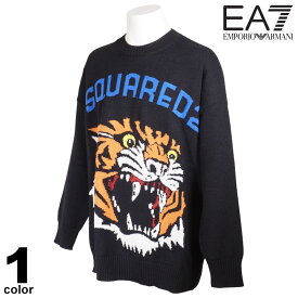 セール 20%OFF DSQUARED2 ディースクエアード2 ニット メンズ 秋冬 トラ ストリート ロゴ 18-7001-52