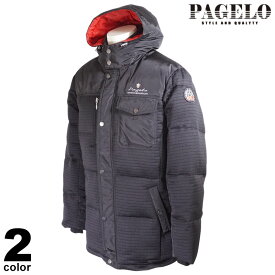 PAGELO パジェロ ダウンジャケット メンズ 2021秋冬 フード取り外し可能 ジップアップ ダウン 防寒 ロゴ 15-3106-27
