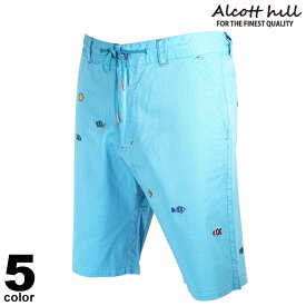 セール 30%OFF ALCOTT HILL アルコットヒル ショートパンツ メンズ 春夏 刺繍 短パン ロゴ 11-5503-10