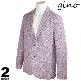 セール 30%OFF gino ジーノ テーラードジャケット メンズ 2022春夏 総柄 ツウィード風 ロゴ 21-4102-02