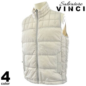 VINCI ヴィンチ 軽量ダウンベスト メンズ 2024秋冬 ジップアップ ダウン 防寒 ベスト ロゴ 45-3502-29