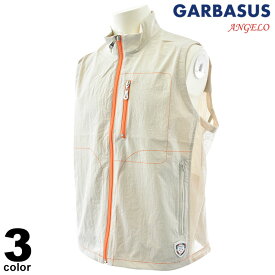 セール 30%OFF ANGELO GARBASUS アンジェロ ガルバス ベストジャケット メンズ 2025春夏 サイドメッシュ 涼感ナイロン 軽量 アウトドア ワッペン付き 51-3501-03a