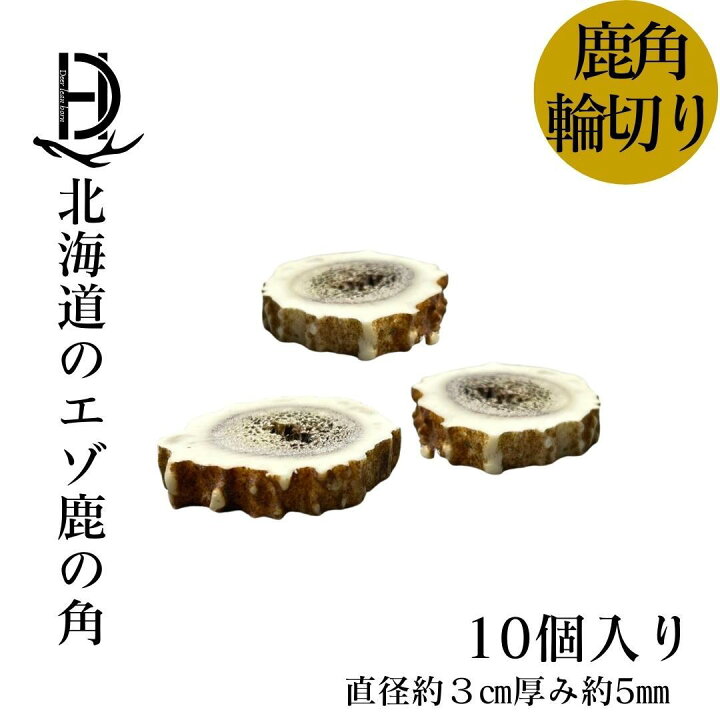 楽天市場】鹿の角 輪切り 10個 3cm×5mm 詰め合わせセット アクセサリー 