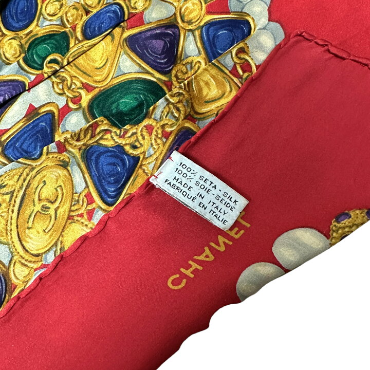 楽天市場】CHANEL シャネル スカーフ レッド 11780 : reanvintage