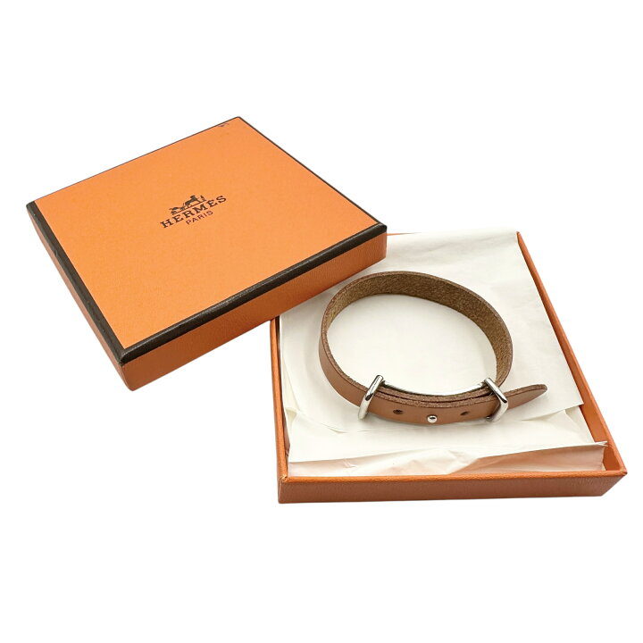 楽天市場】HERMES エルメス レザーブレスレット ブラウン 17093 