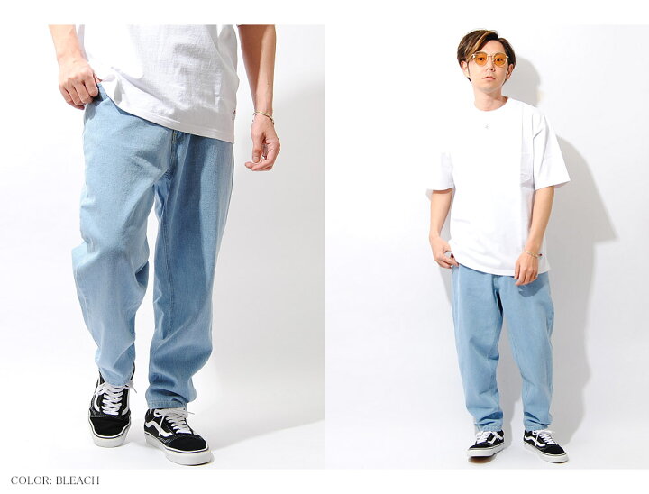 楽天市場 ワイドテーパードデニムパンツ ワイドパンツ ジーパン ビッグシルエット メンズ インディゴ ジーンズ メンズ ストリート Aw Re Ap