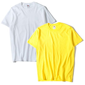 Tシャツ パックT 無地Tシャツ メンズ FRUIT OF THE LOOM フルーツオブザルーム 2枚セット Sサイズ XLサイズ　ホワイト ネイビー コットン 綿