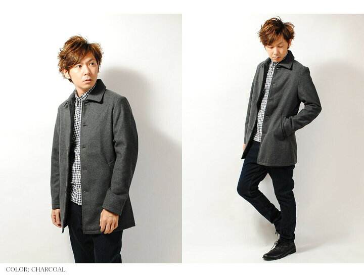 楽天市場 ステンカラーコート メルトンコート ロングコート メンズ ウール コート メンズファッション 冬物 ブラック キャメル グレー アウター メンズ メルトン Re Ap