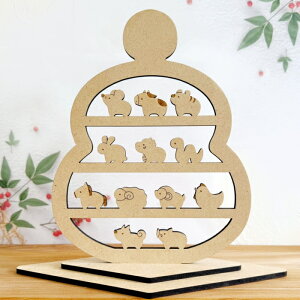 鏡餅十二支  木製 お正月 飾り 新年 インテリア ナチュラル 可愛い プレゼント ギフト コンパクト 省スペース 子 丑 寅 卯 辰 巳 午 未 申 酉 戌 亥