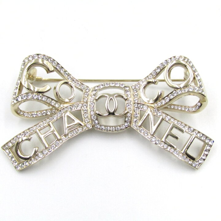 楽天市場】【中古】美品 CHANEL シャネル ブローチ リボン ライン 
