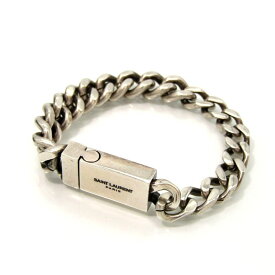 【中古】SAINT LAURENT PARIS サンローラン ブレスレット ハードウェア スモールリンク 731208 BRACELET CARRY OVER OXIDIZED SILVER BRASS 真鍮 キャリーオーバー マグネット イタリア製 レディース 28007140