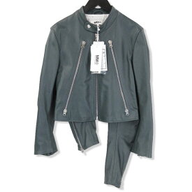 【最大5%OFFクーポン配布中】【中古】未使用 MM6 MAISON MARGIELA エムエムシックス メゾンマルジェラ レザージャケット S62AN0063 SY1548 レディース ブルー 38 八の字 変形 71009019