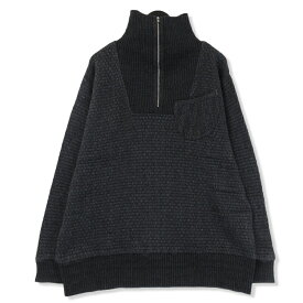 【中古】未使用 Porter Classic ポータークラシック ビートニック 剣道 ニット ハーフジップ PC-030-2453 KENDO KNIT HALF ZIP 黒 L ブラック ケンドー BEATNIK メンズ71009061